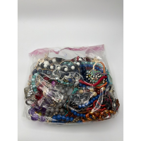 Unbranded Jewelry - Bulk Costume Jewelry Lot 4.1 lbs Mixed Mystery Bag DIY Craft Junk Tangled